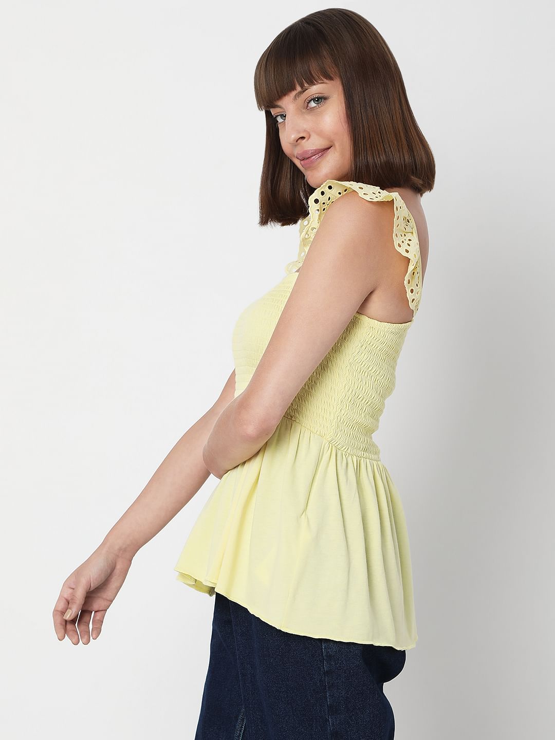 Yellow Smocked Top