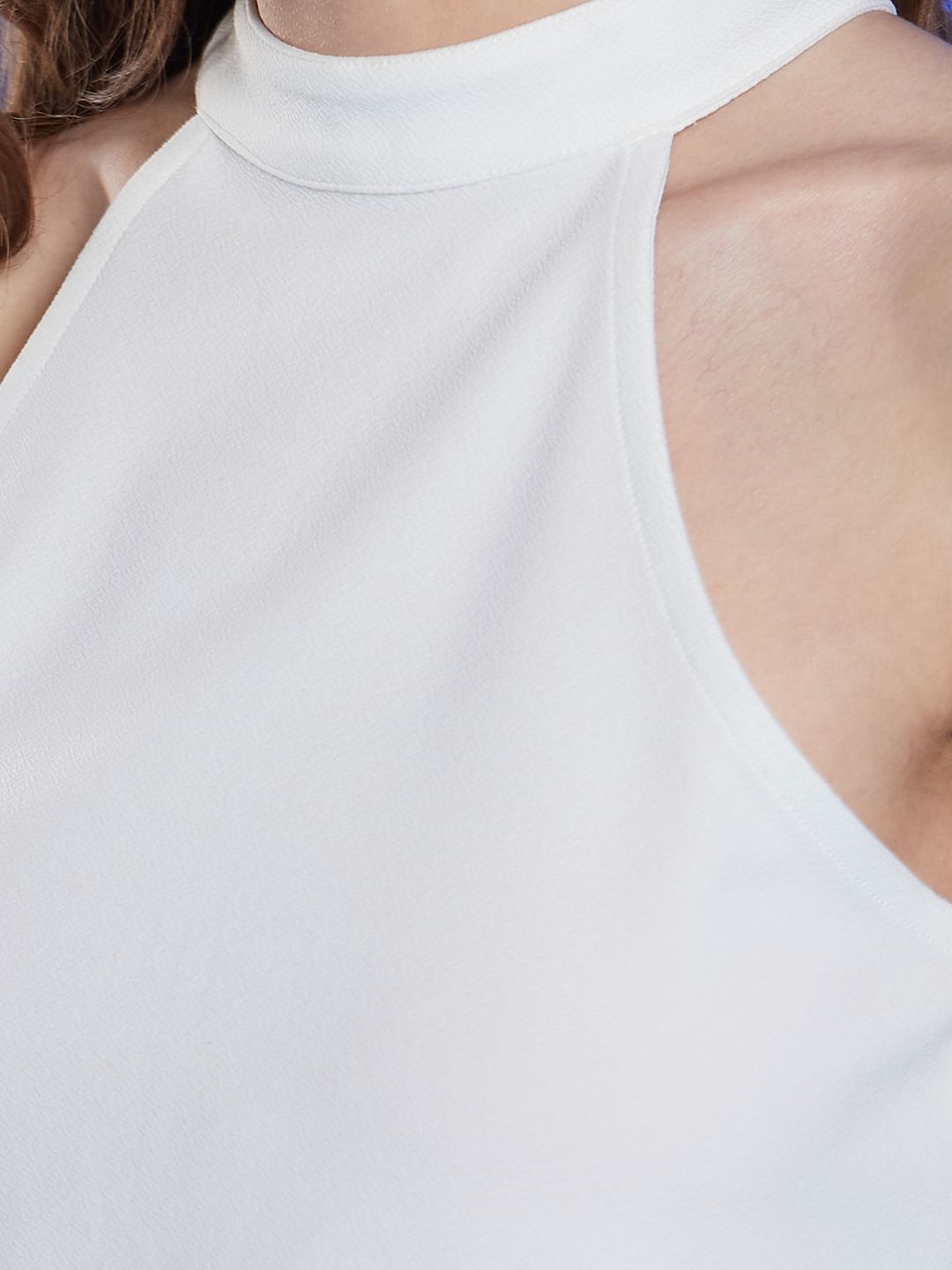 Marquee White Halter Neck Top