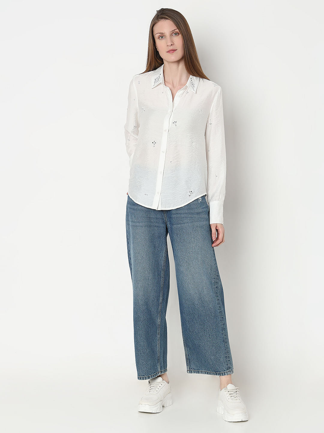 White Embellished Shirt
