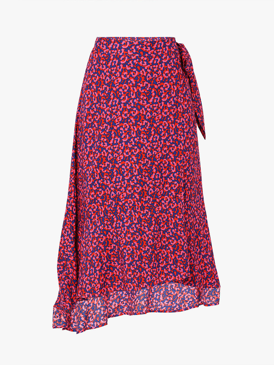 Pink Floral Wrap Tie-Up Co-Ord Set Skirt