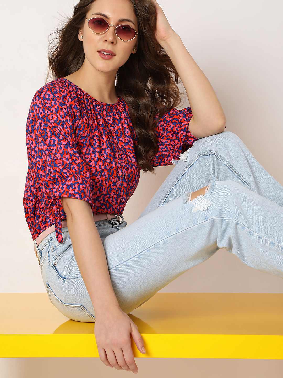 Pink Floral Cro Co-Ord Set Top