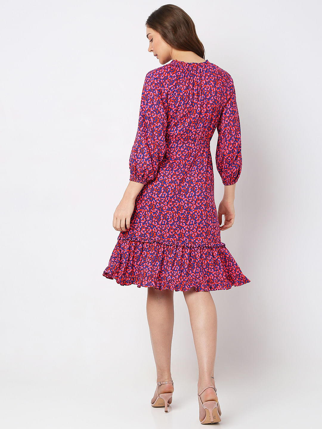 Pink Floral Tiered Drees