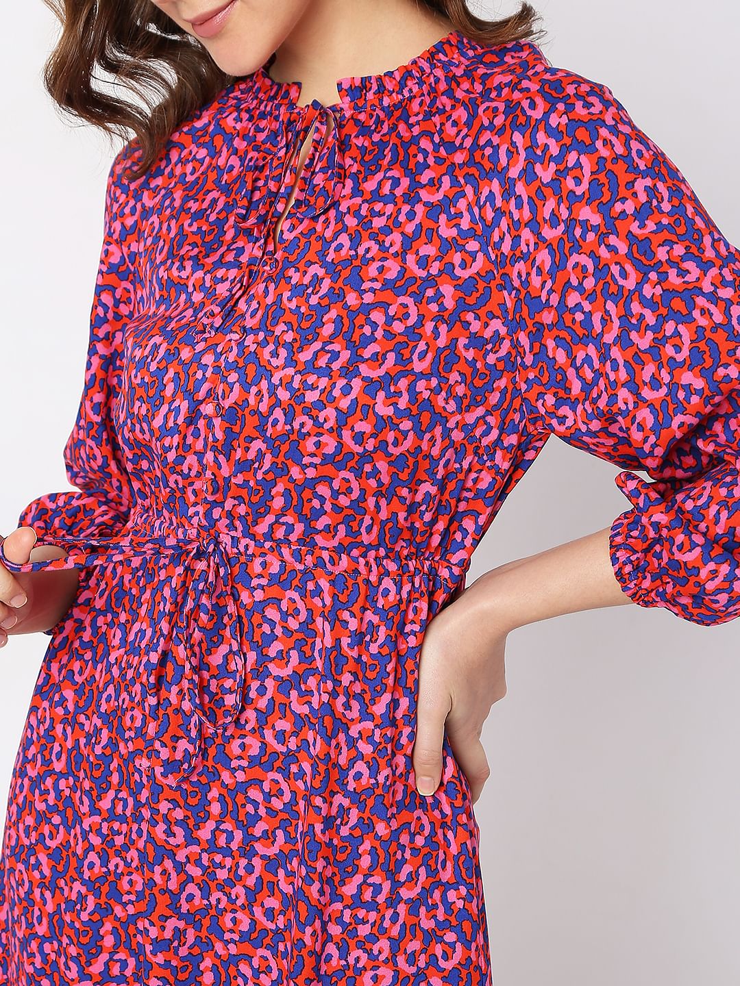 Pink Floral Tiered Drees