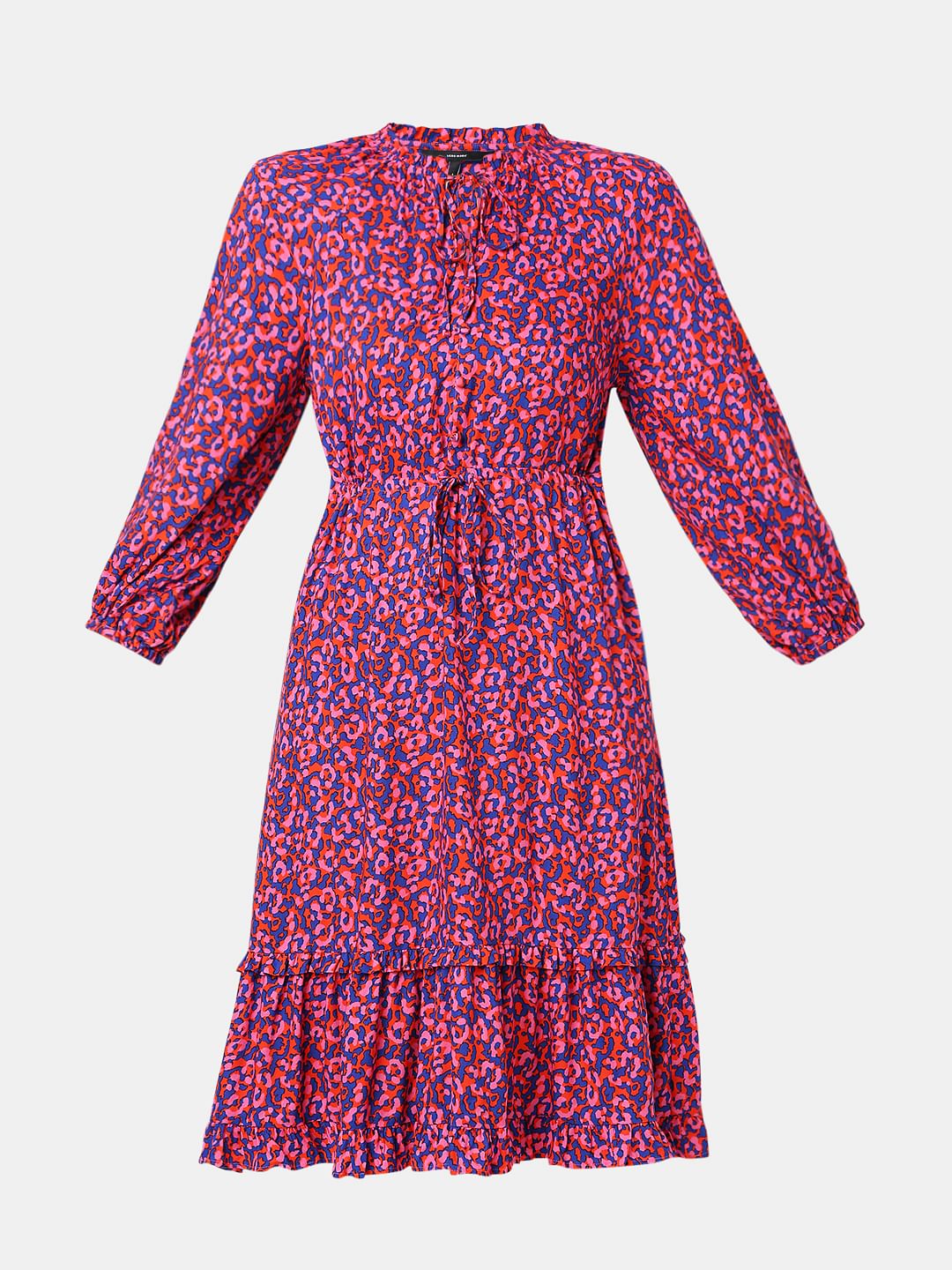 Pink Floral Tiered Drees