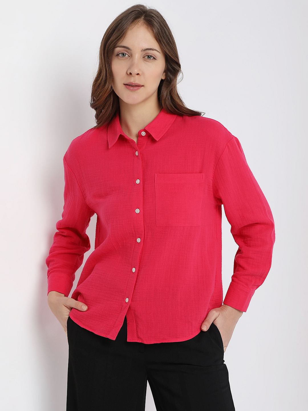 Red Textured Shirt