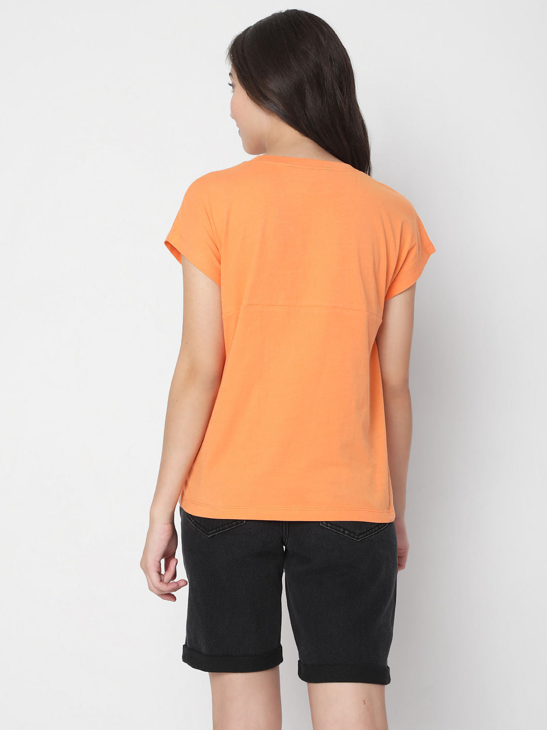 Orange Graphic Print T-Shirt