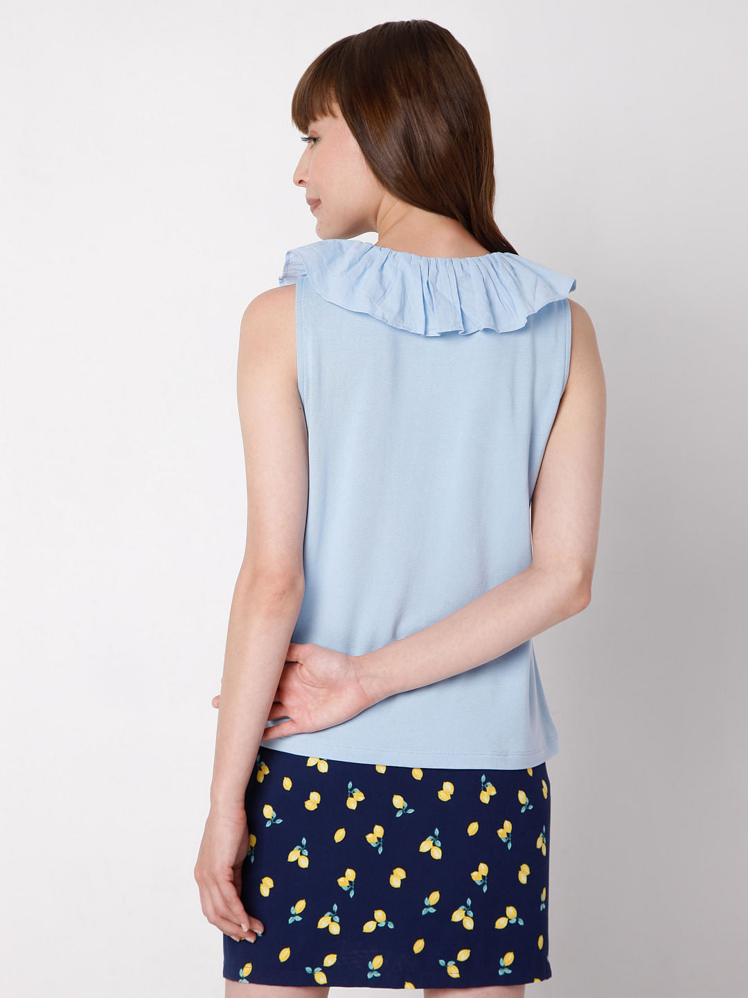 Blue Nit Frill Top