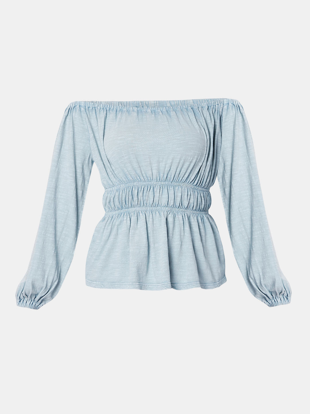 Blue Off-Shoulder Top