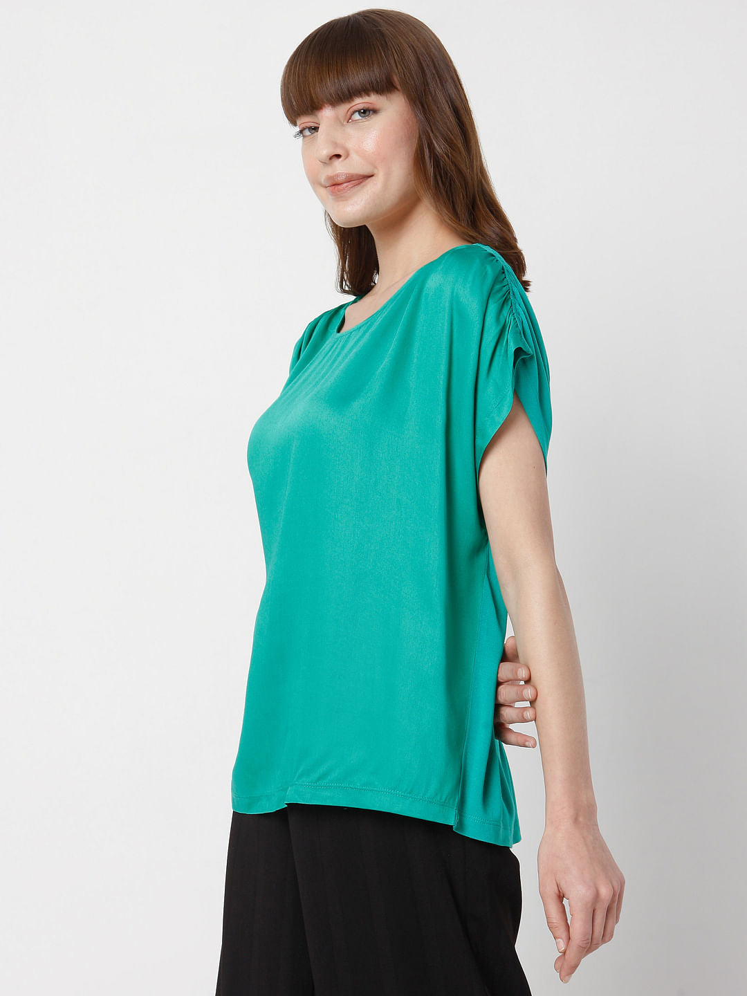 Green Satin Top
