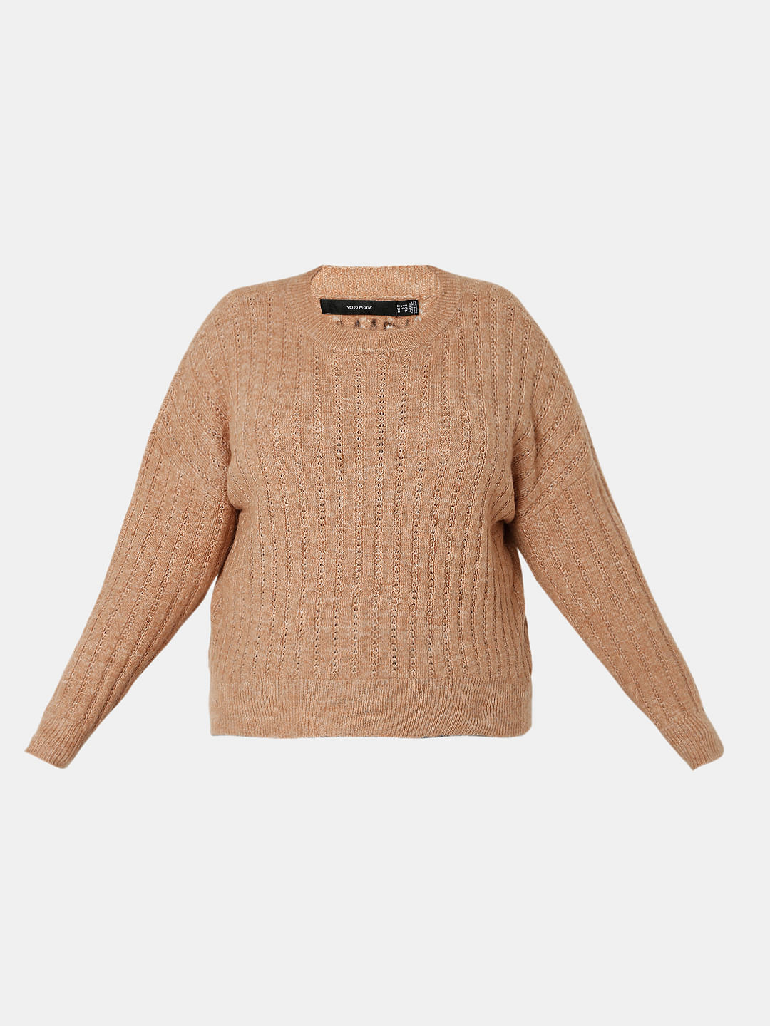 Curve Brown Drop Shoulder Pullover