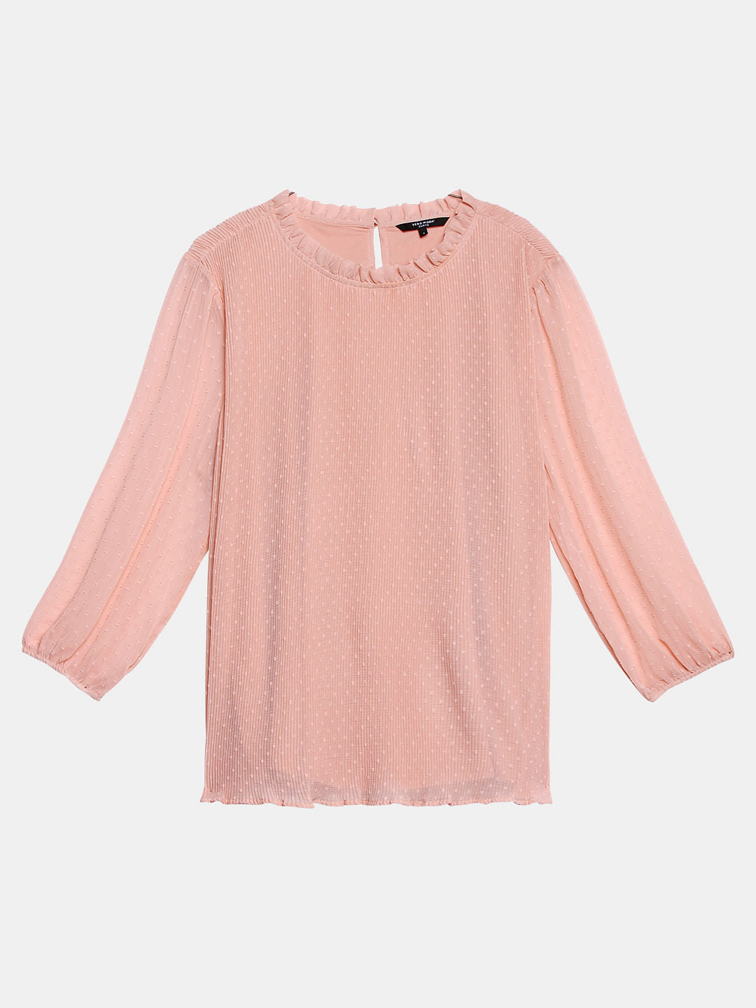 Curve Pink Ruffle Detail Top