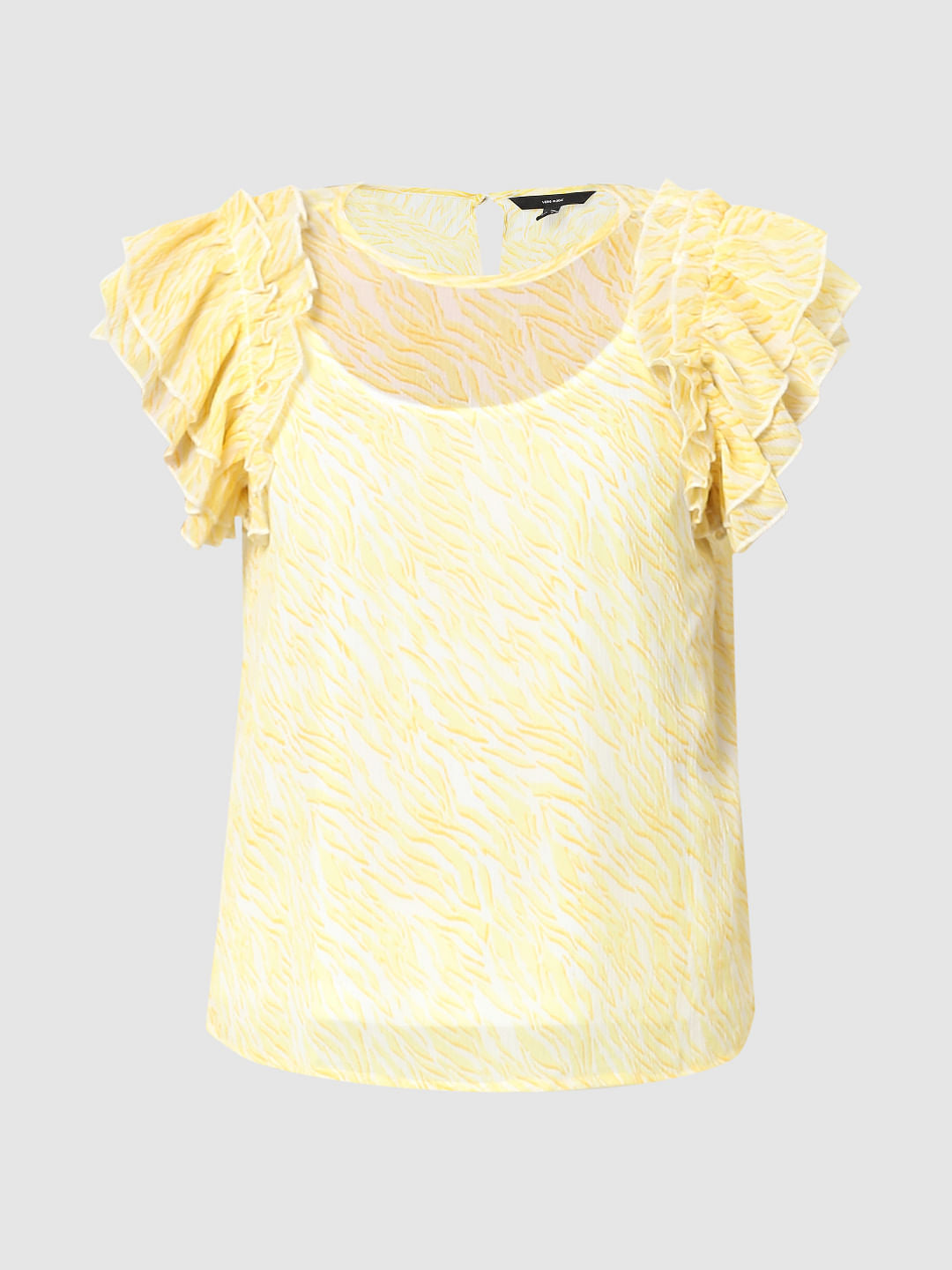 Yellow Abstract Print Top