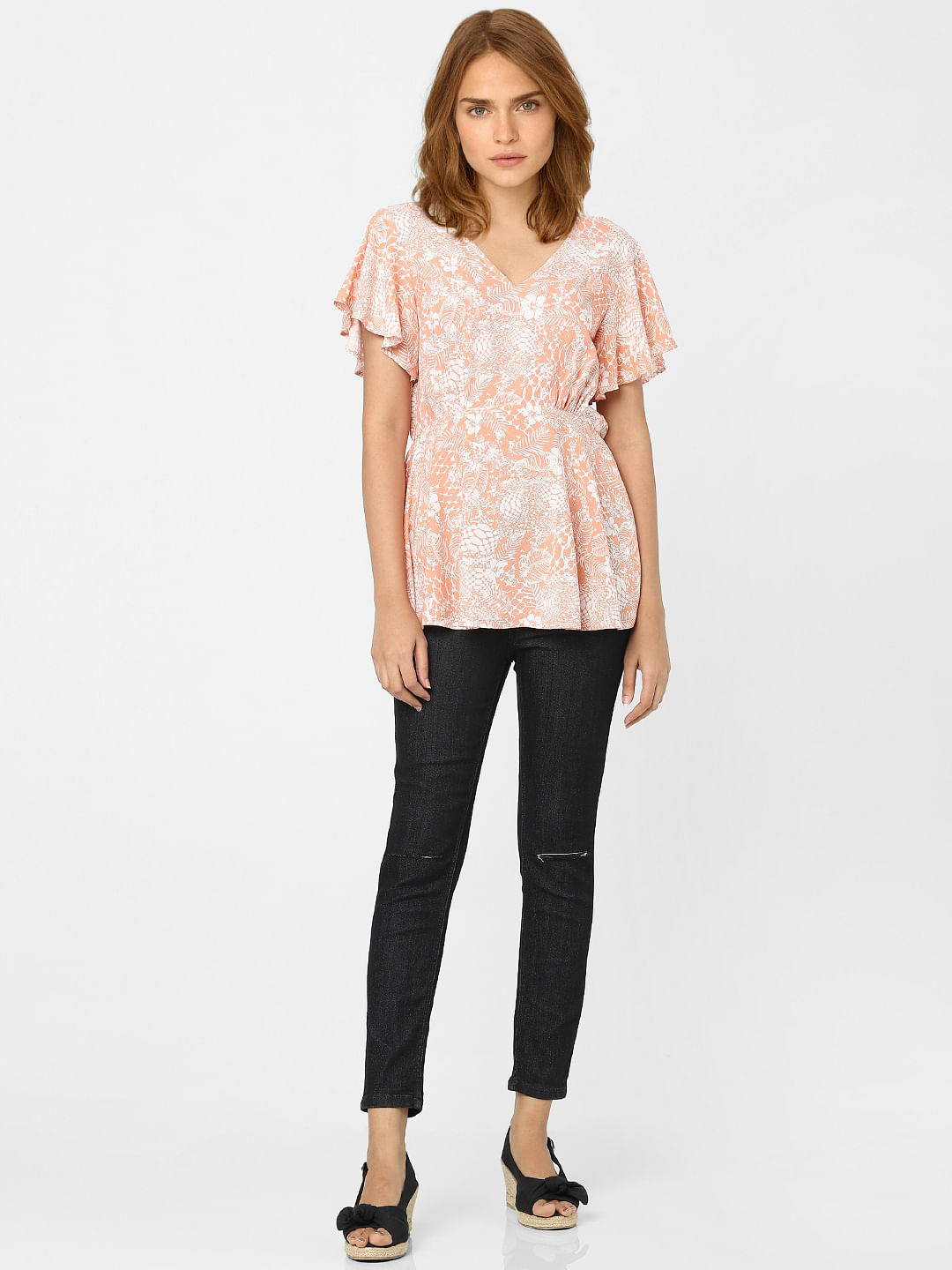 Pink Abstract Print Top