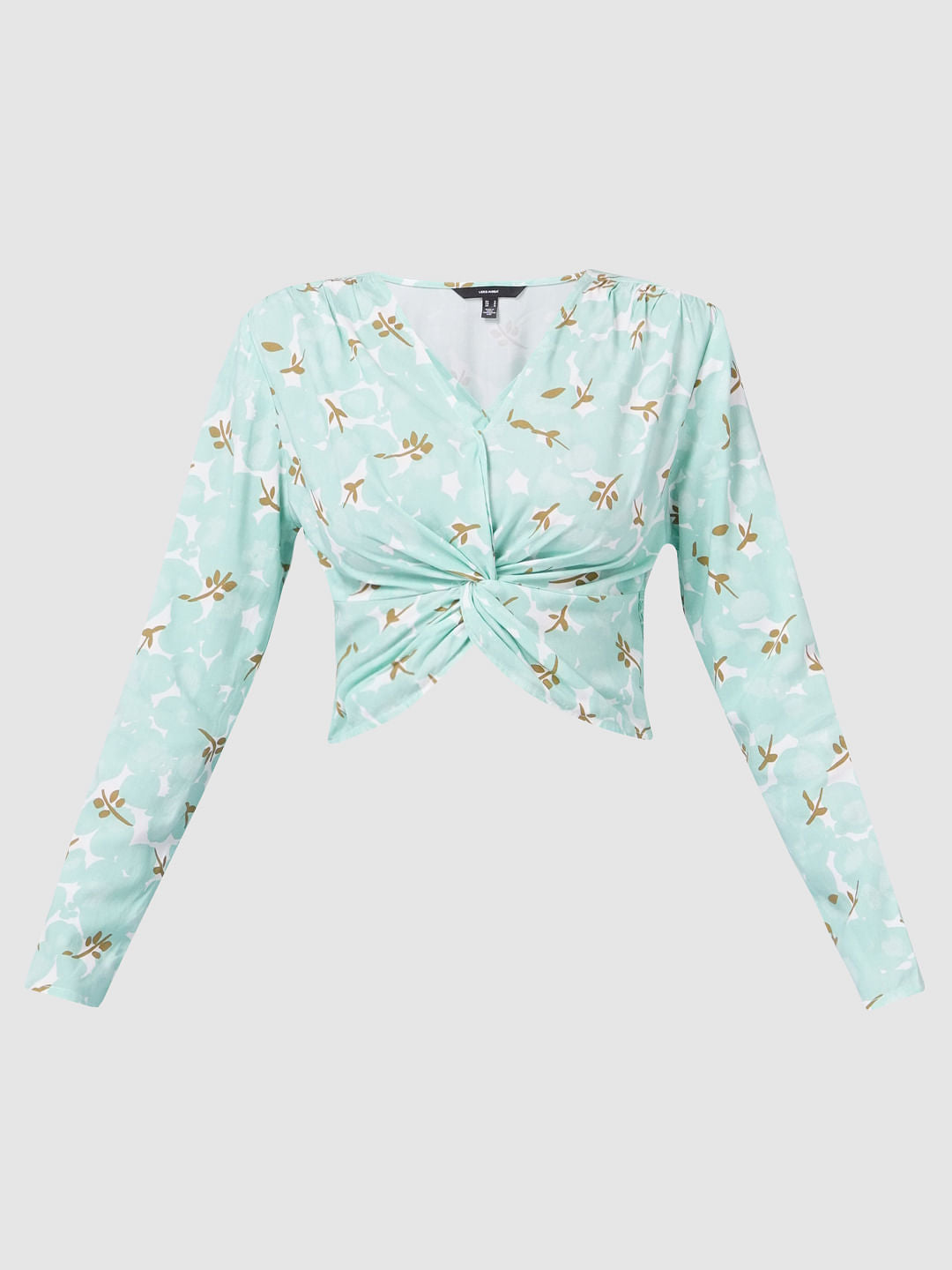 Green Abstract Print Top