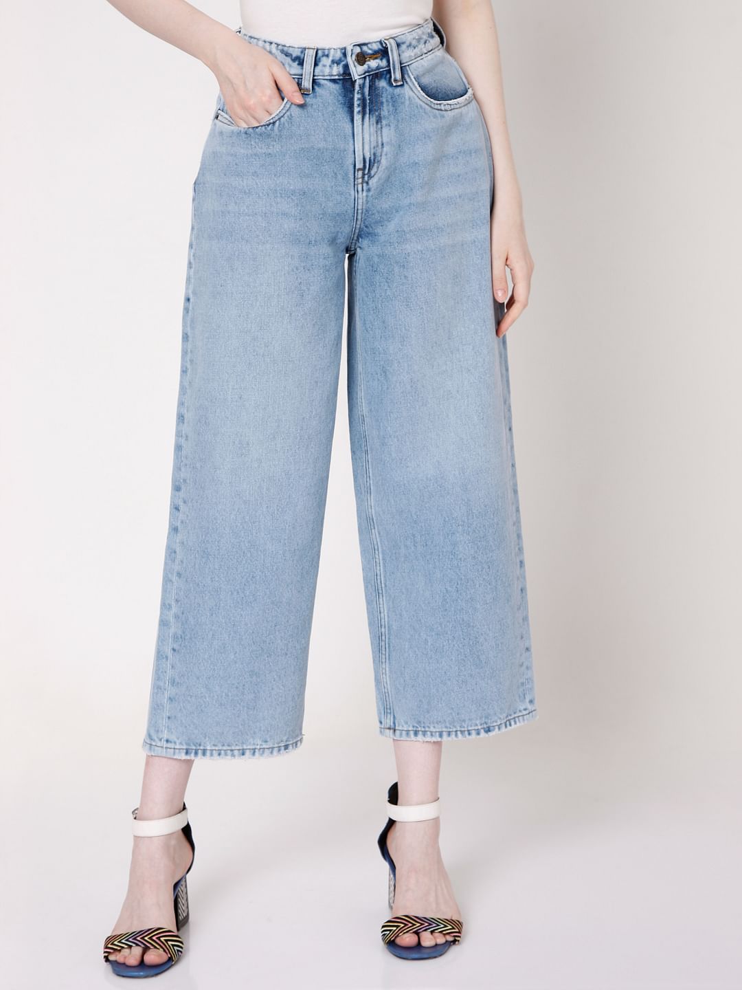 Blue High Rise Flared Jeans