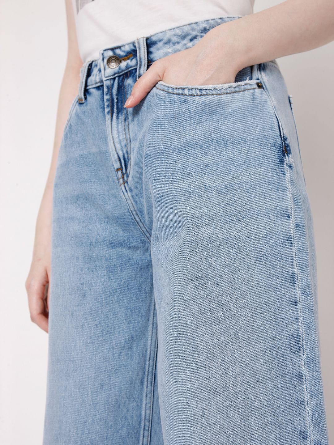 Blue High Rise Flared Jeans
