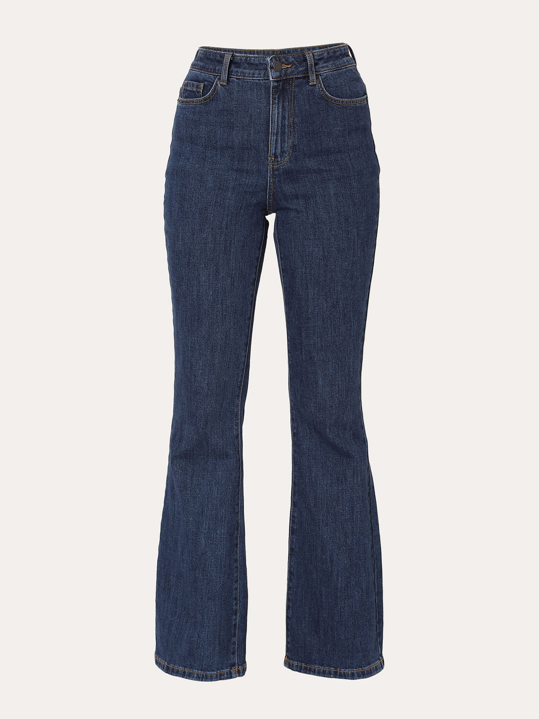 Blue High Rise Flared Jeans