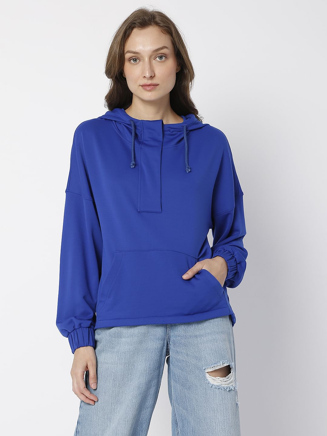 Blue Hooded Co-Ord Set Sweatshirt