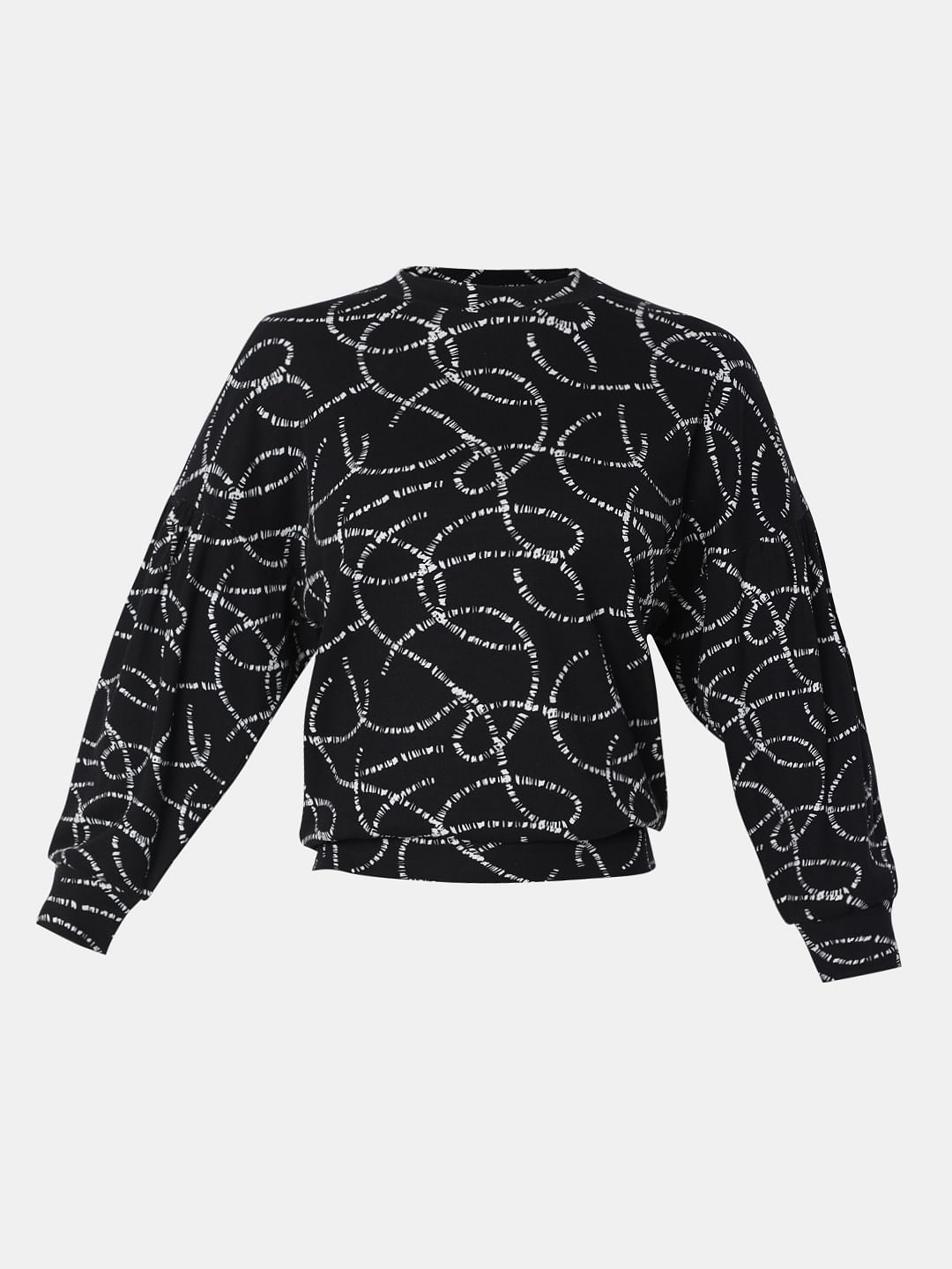 Black Printed Co-Ord Sweatshirt