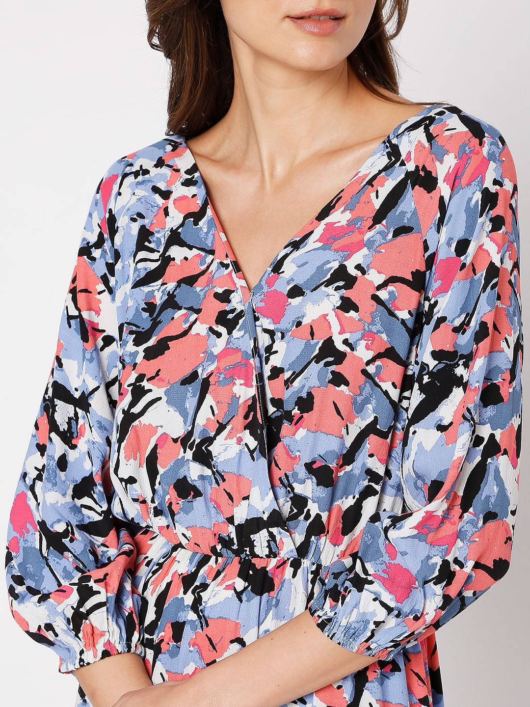 Multi-Colour Wrap Dress