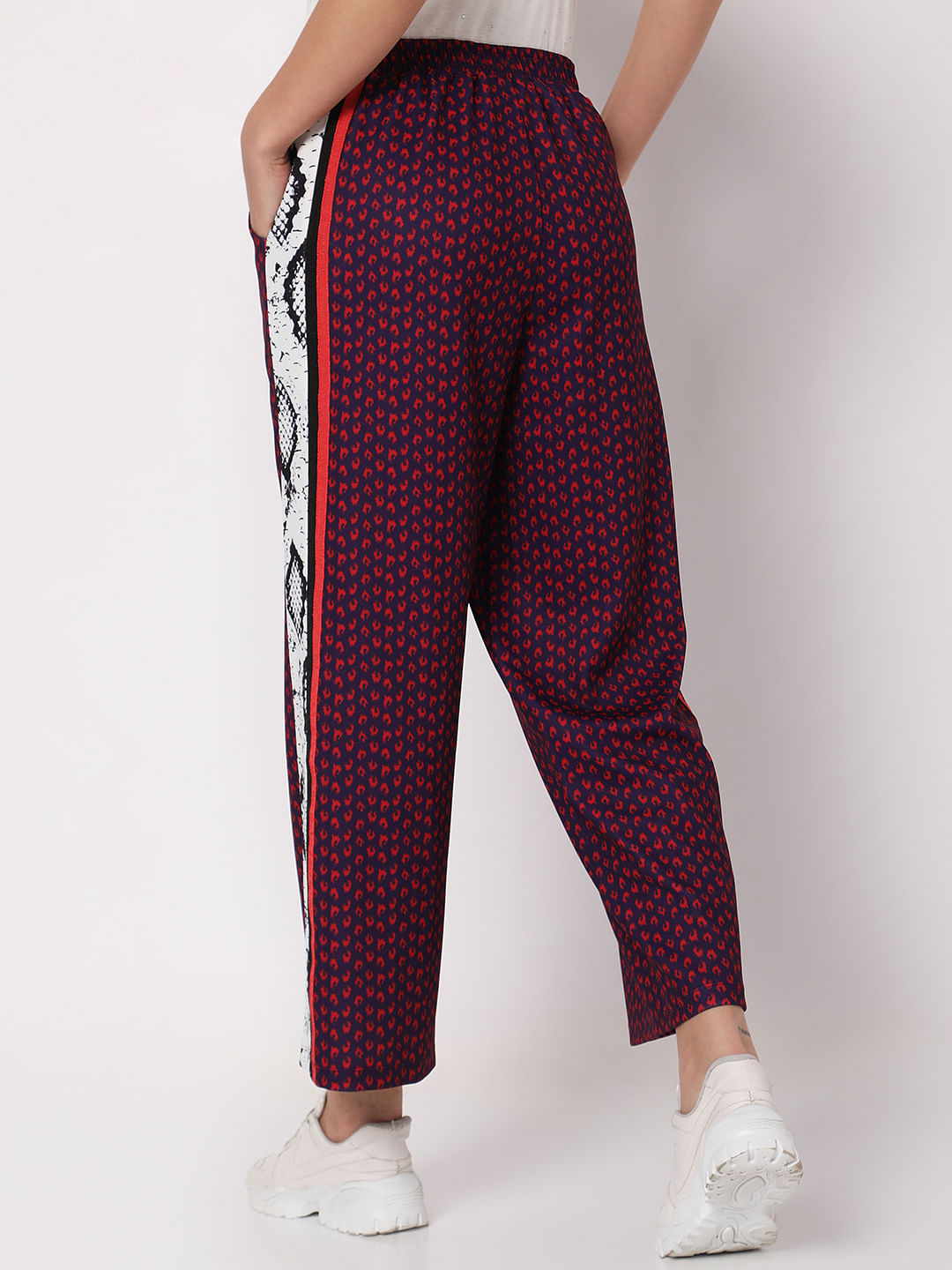 Purple Printed Wide Leg Co-Ord Set Sweatpants