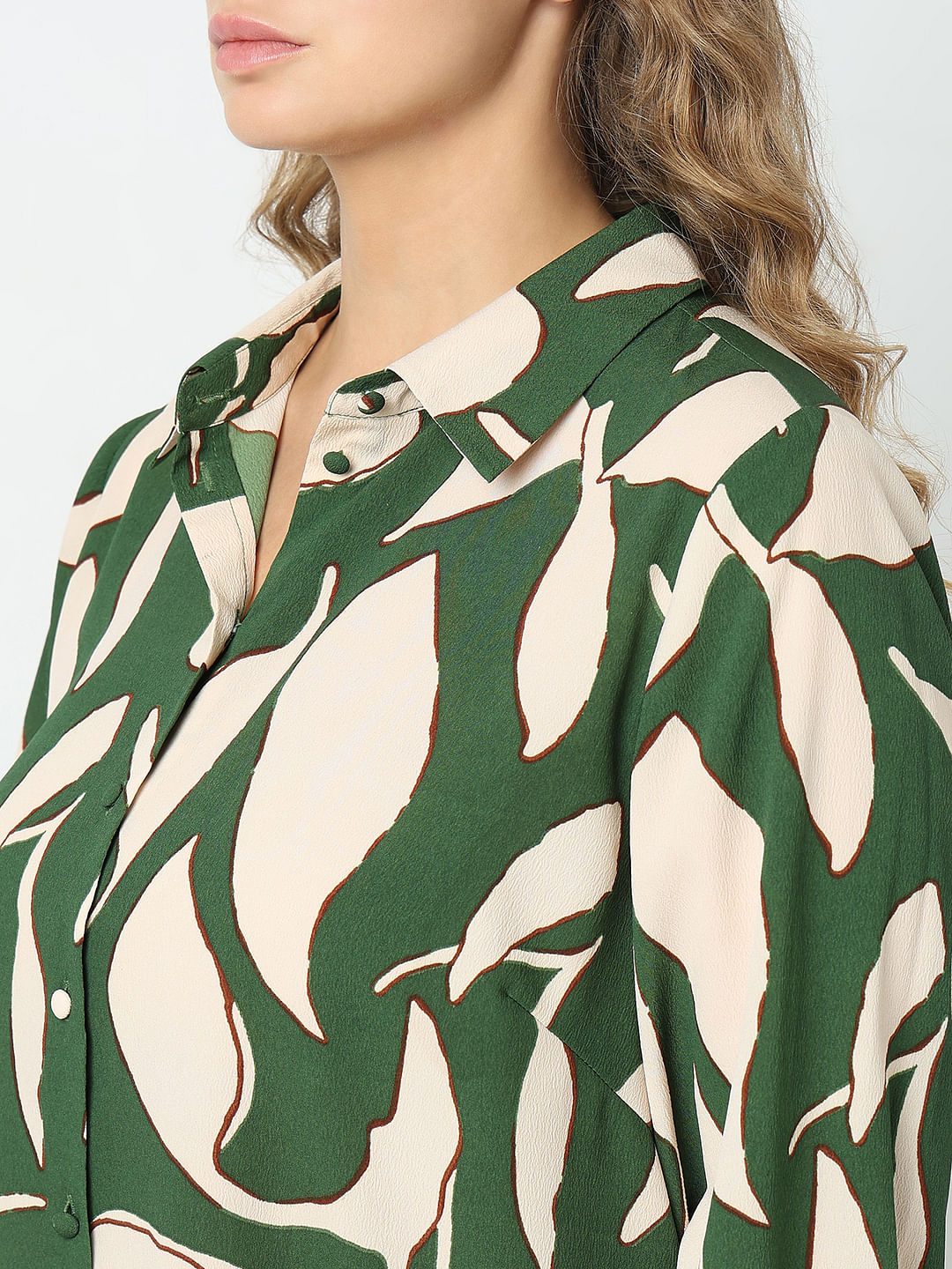 Curve Green Printed Shirt