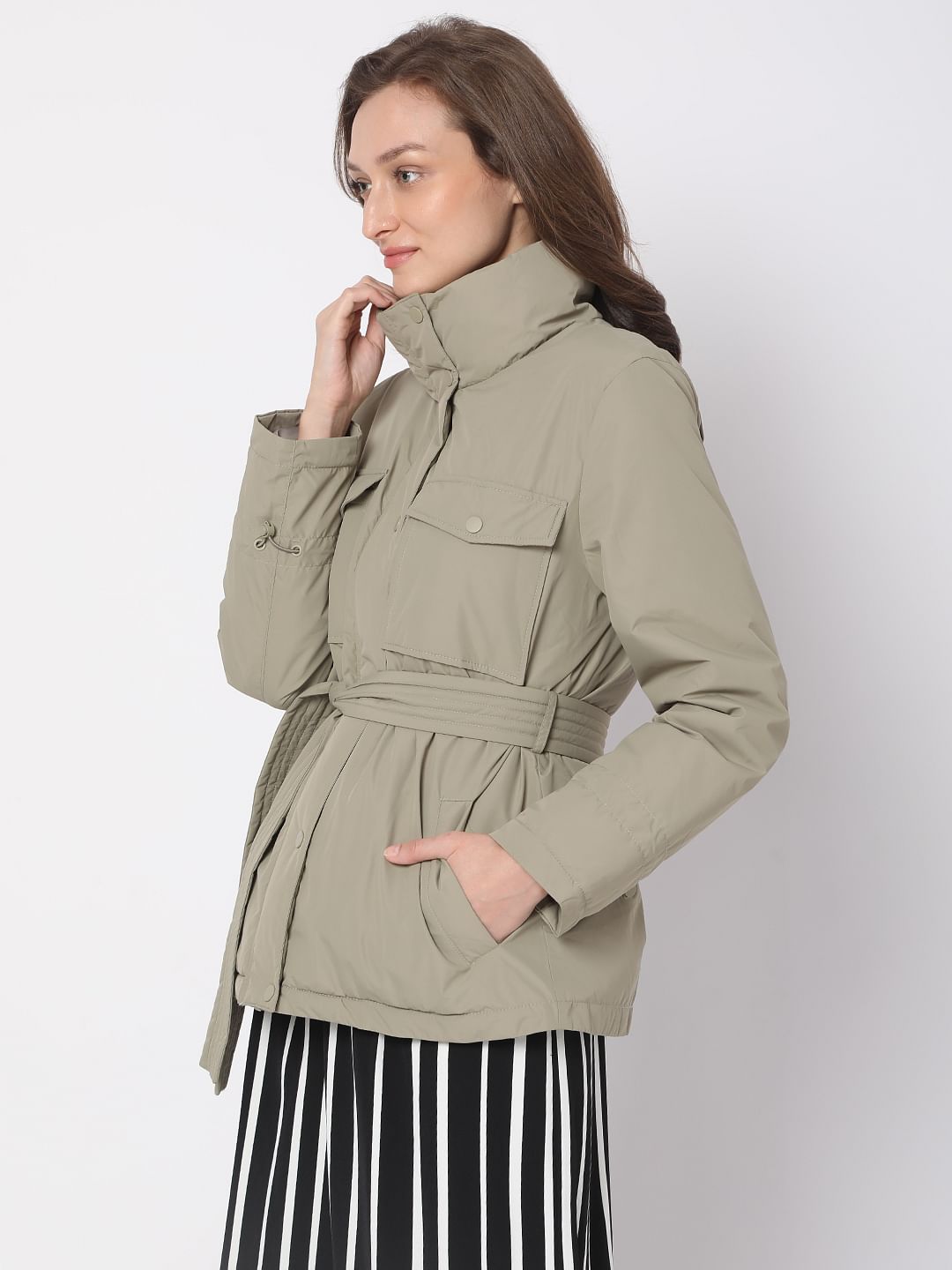 Grey High Neck Jacket