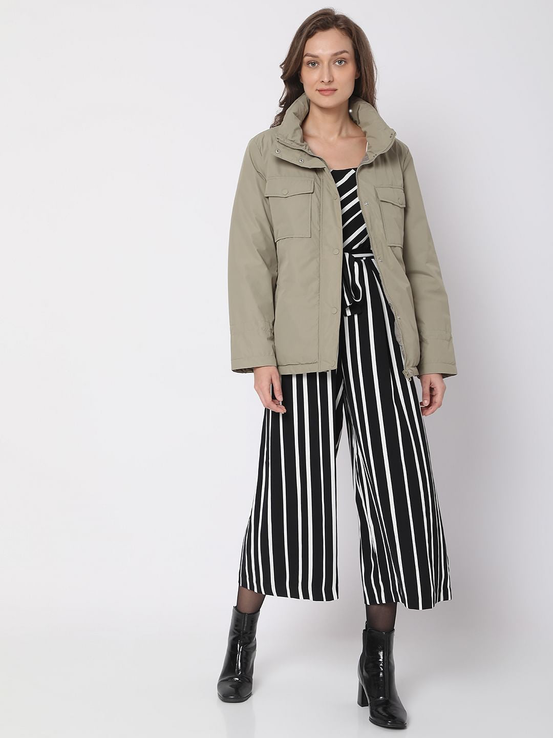 Grey High Neck Jacket