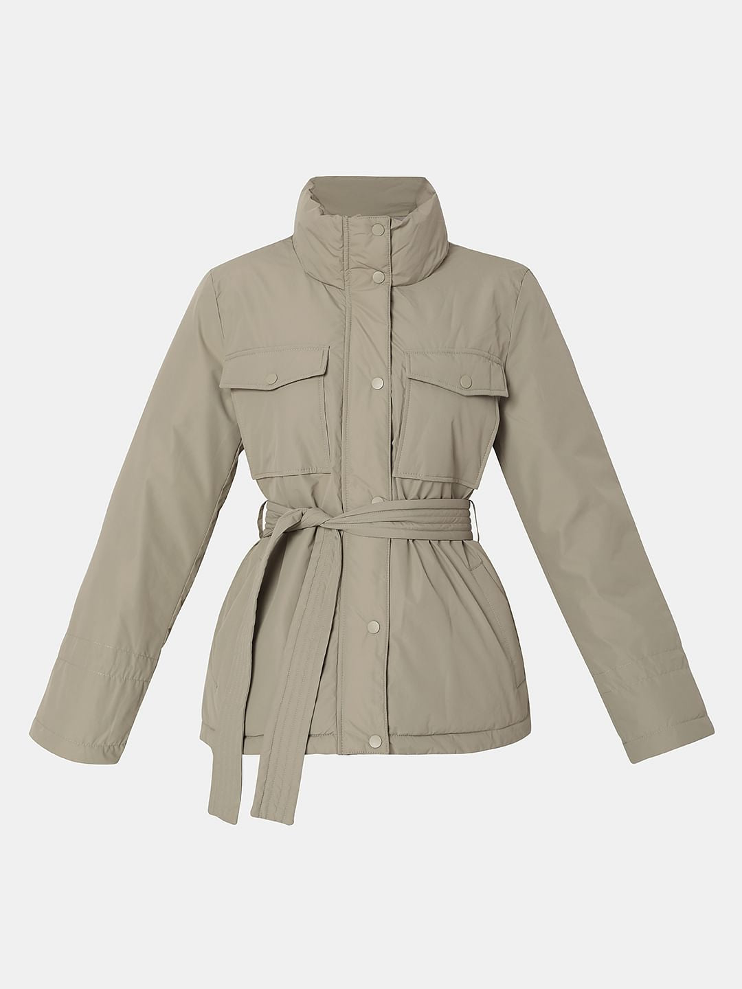 Grey High Neck Jacket