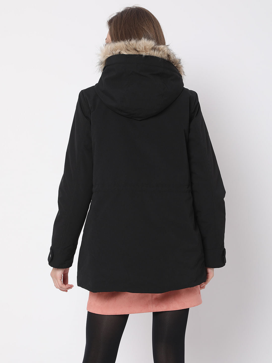 Black Hooded Parka Jacket