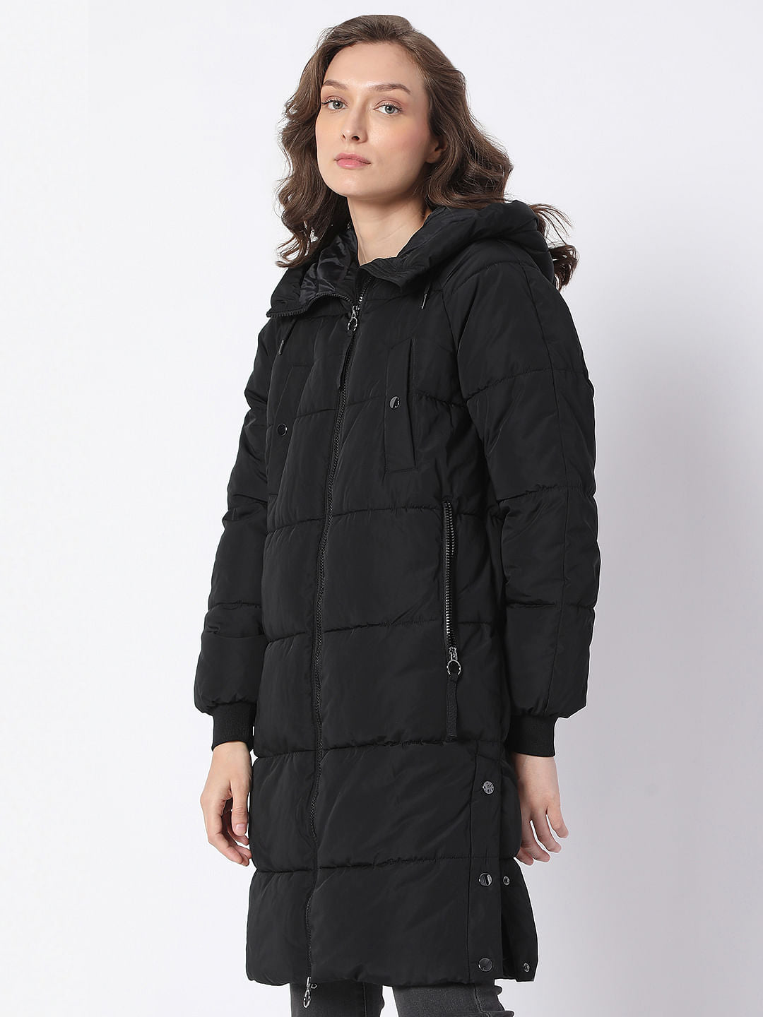 Black Hooded Puffer Jacket