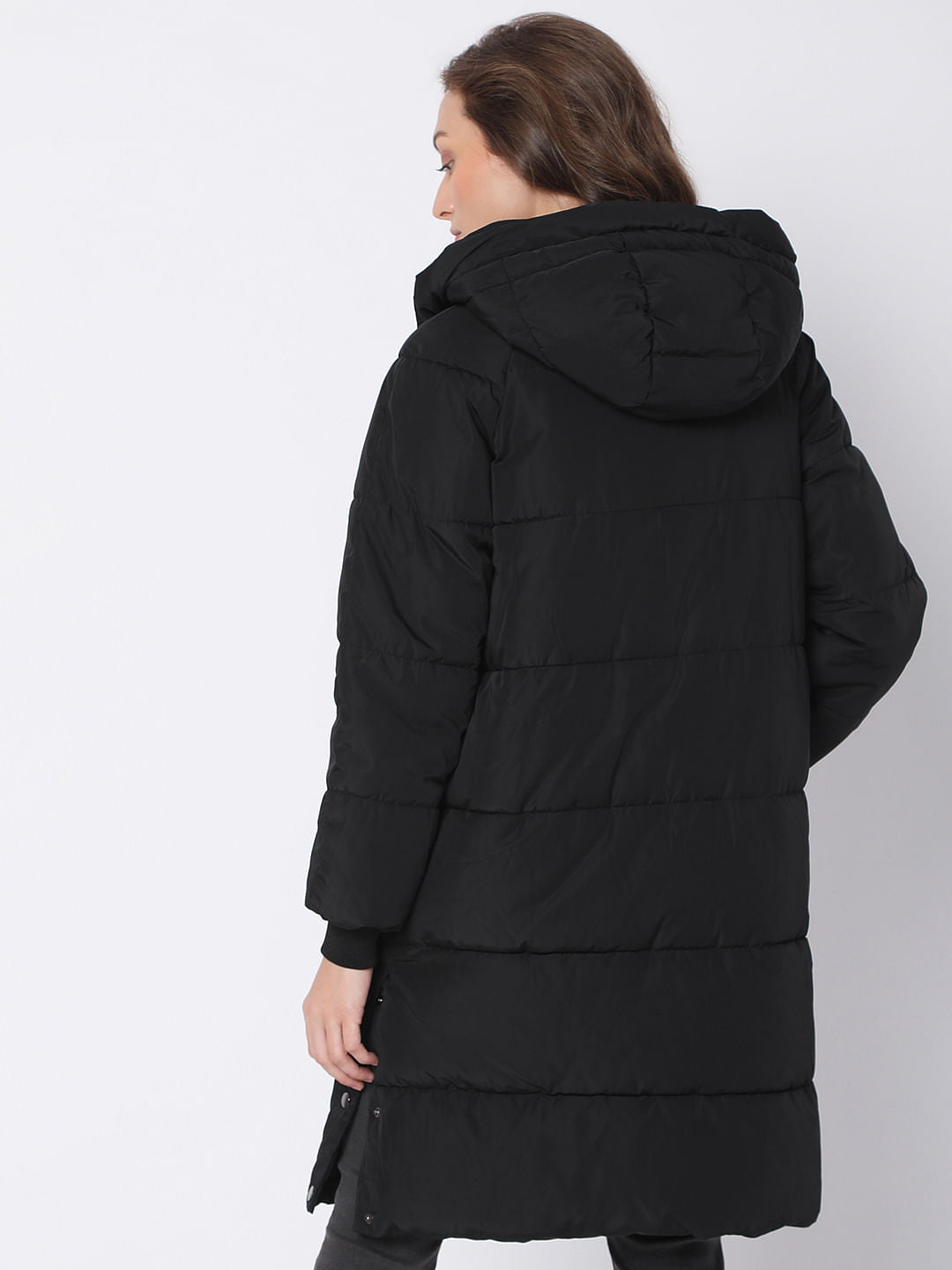 Black Hooded Puffer Jacket
