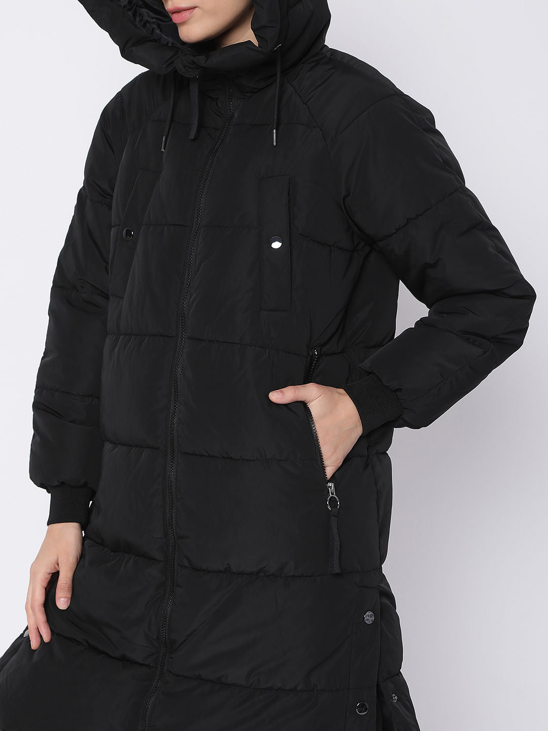 Black Hooded Puffer Jacket