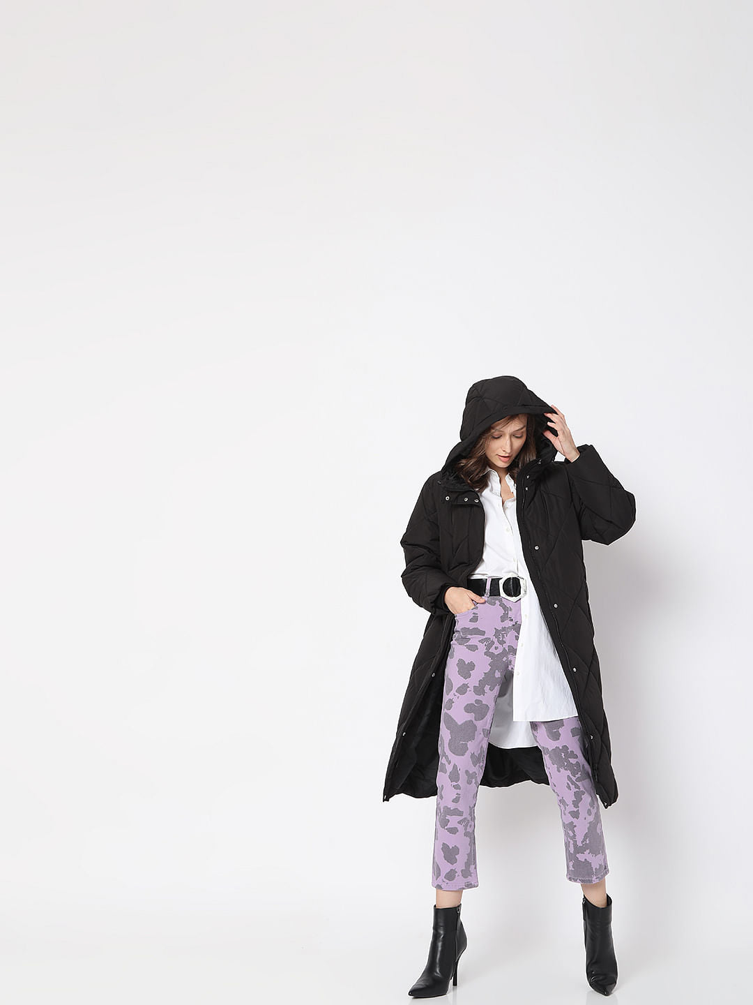 Black Long Hooded Coat