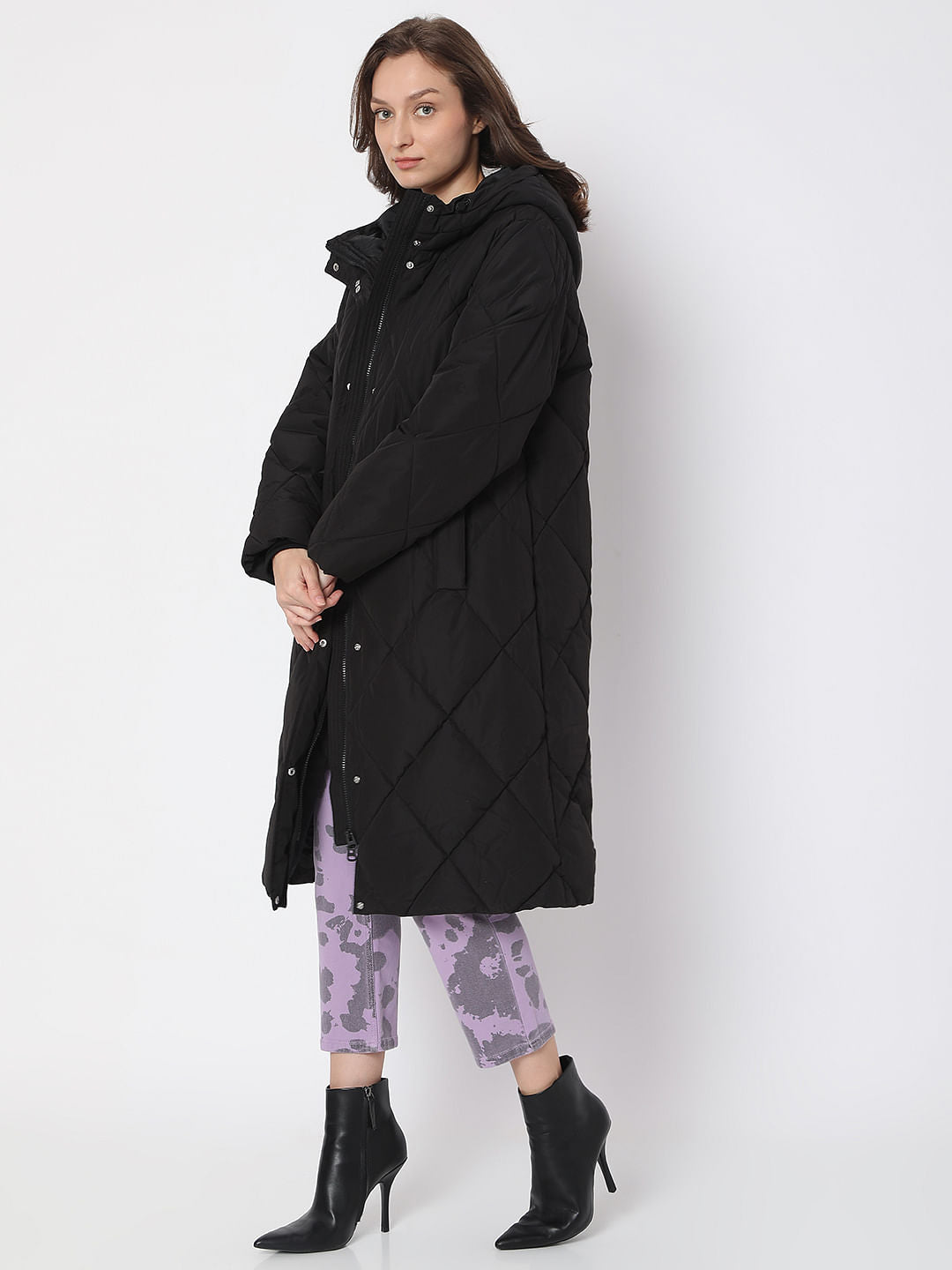 Black Long Hooded Coat