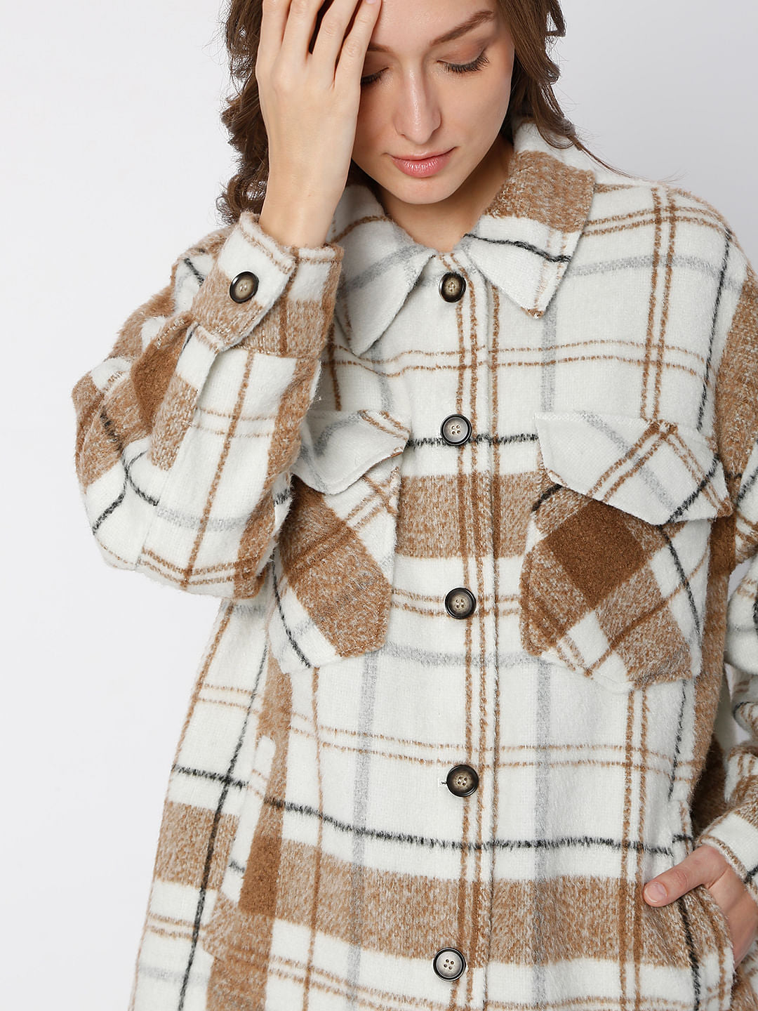 Brown Check Flannel Jacket