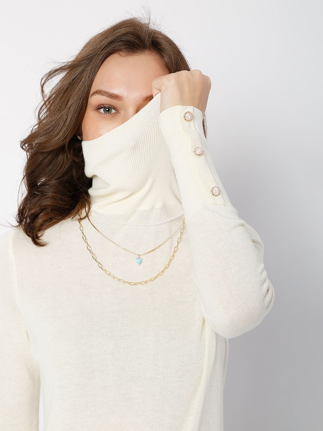 Off-White Roll Neck Sweater