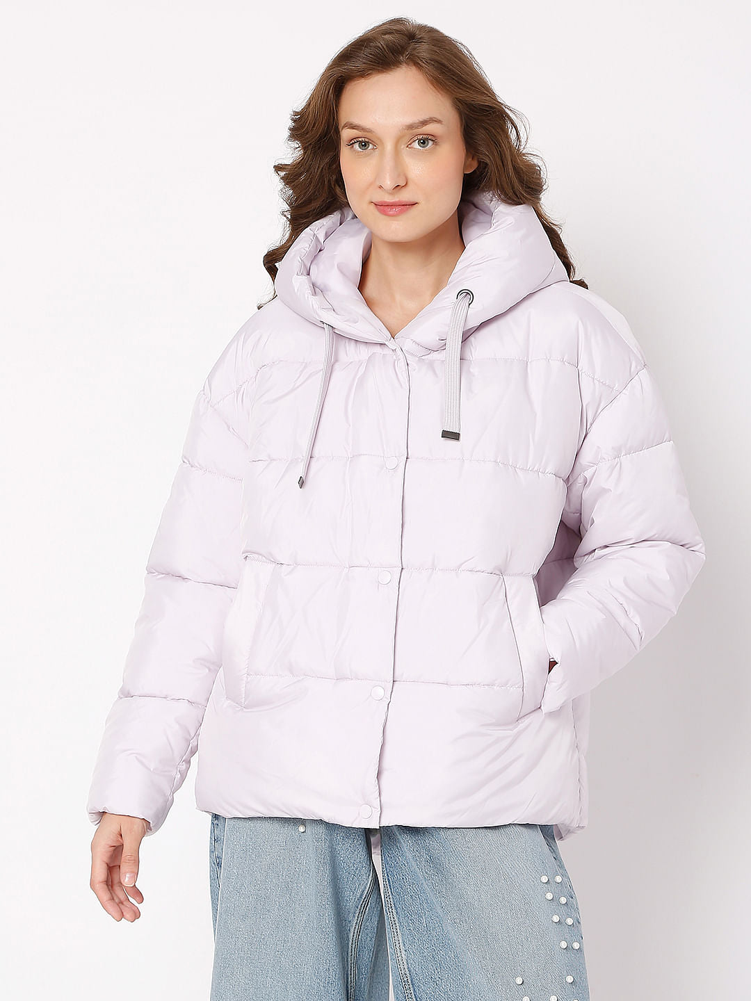 Lilac Hooded Puffer Jacket
