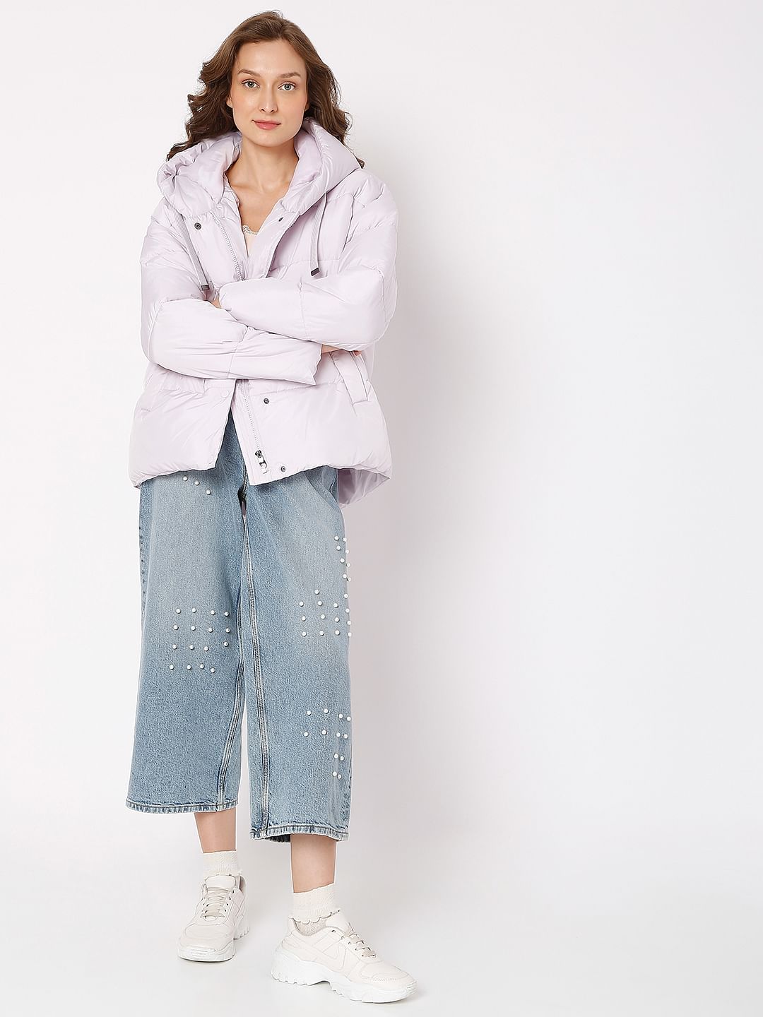 Lilac Hooded Puffer Jacket