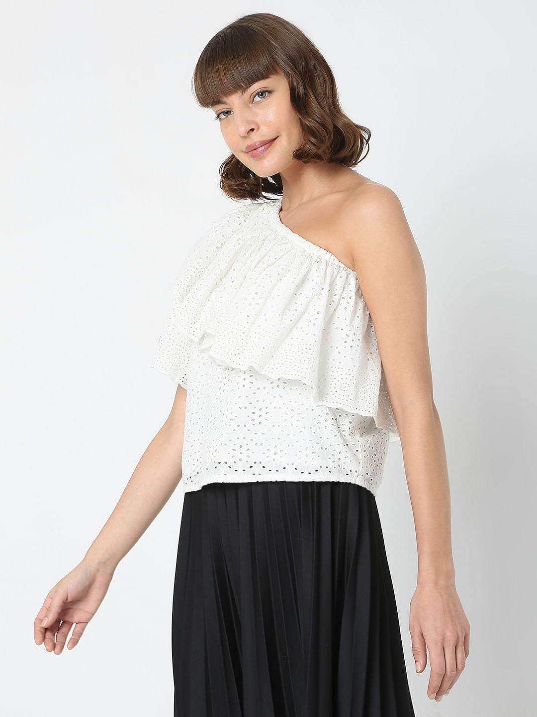 White One-Shoulder Top