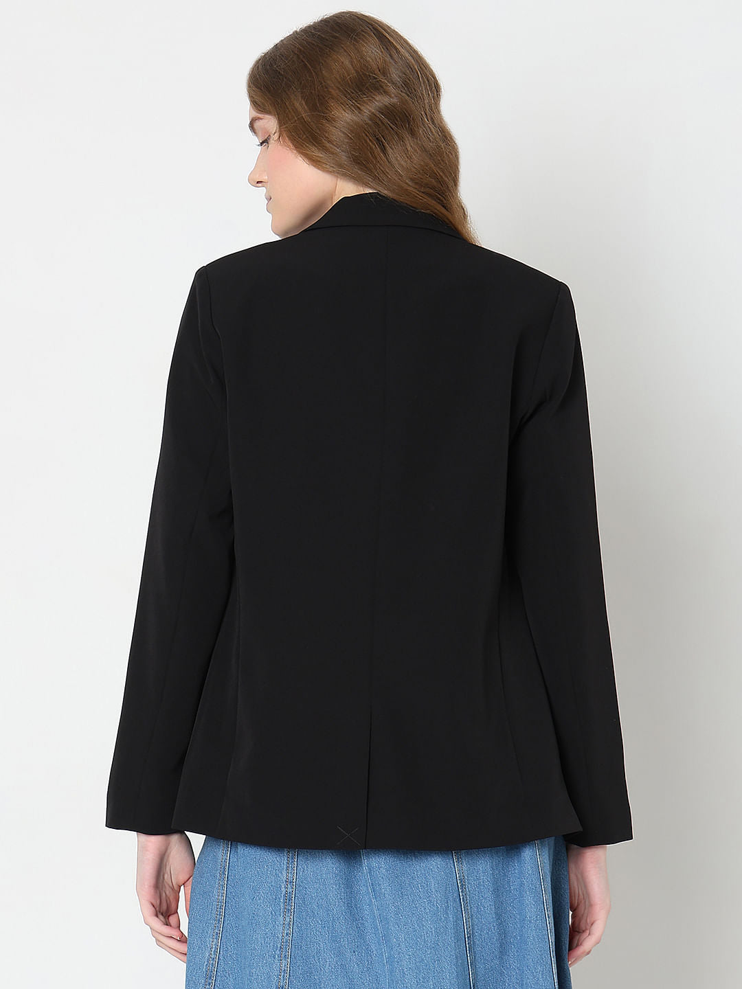 Black Animal Print Detail Blazer