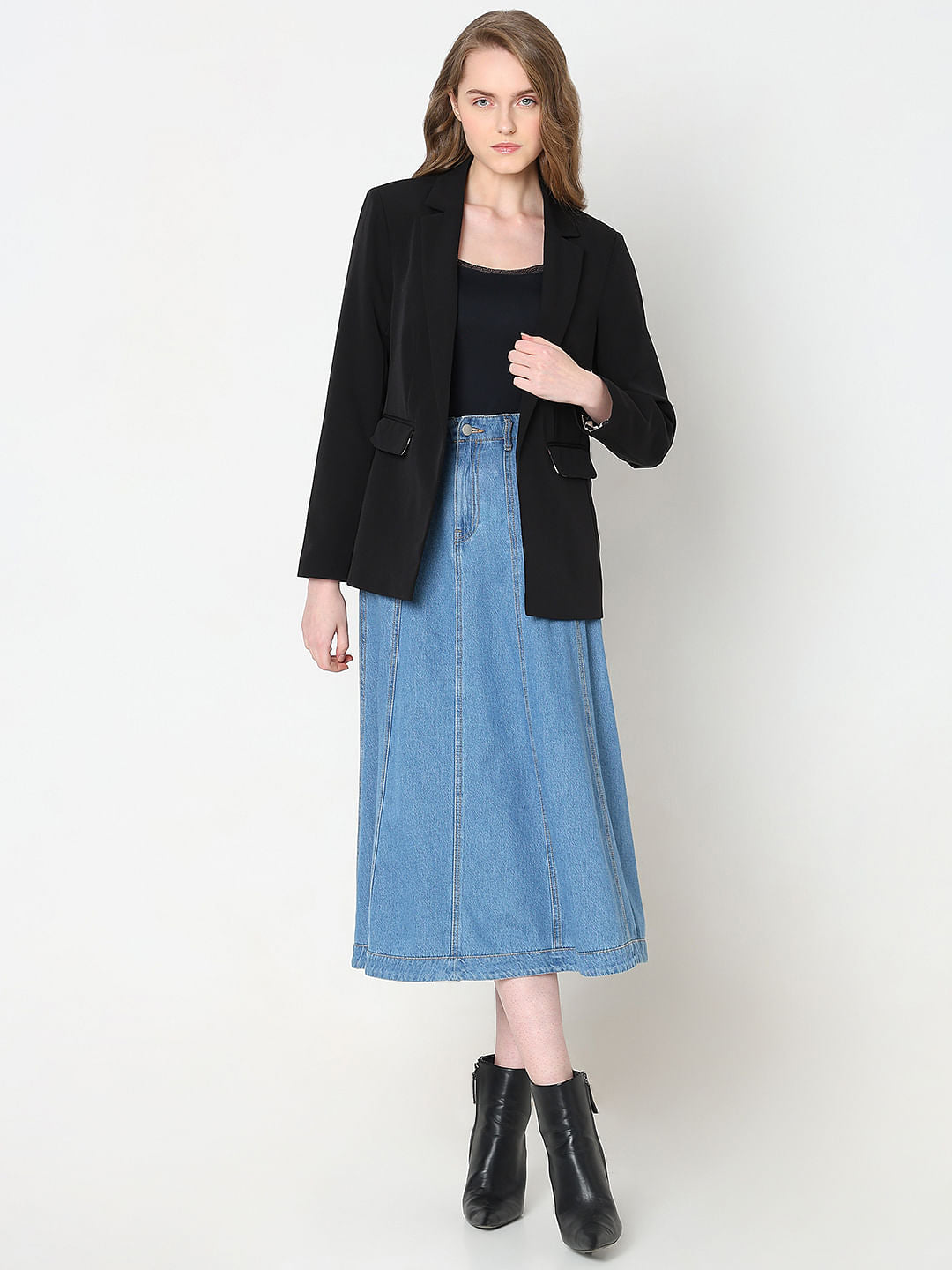 Black Animal Print Detail Blazer