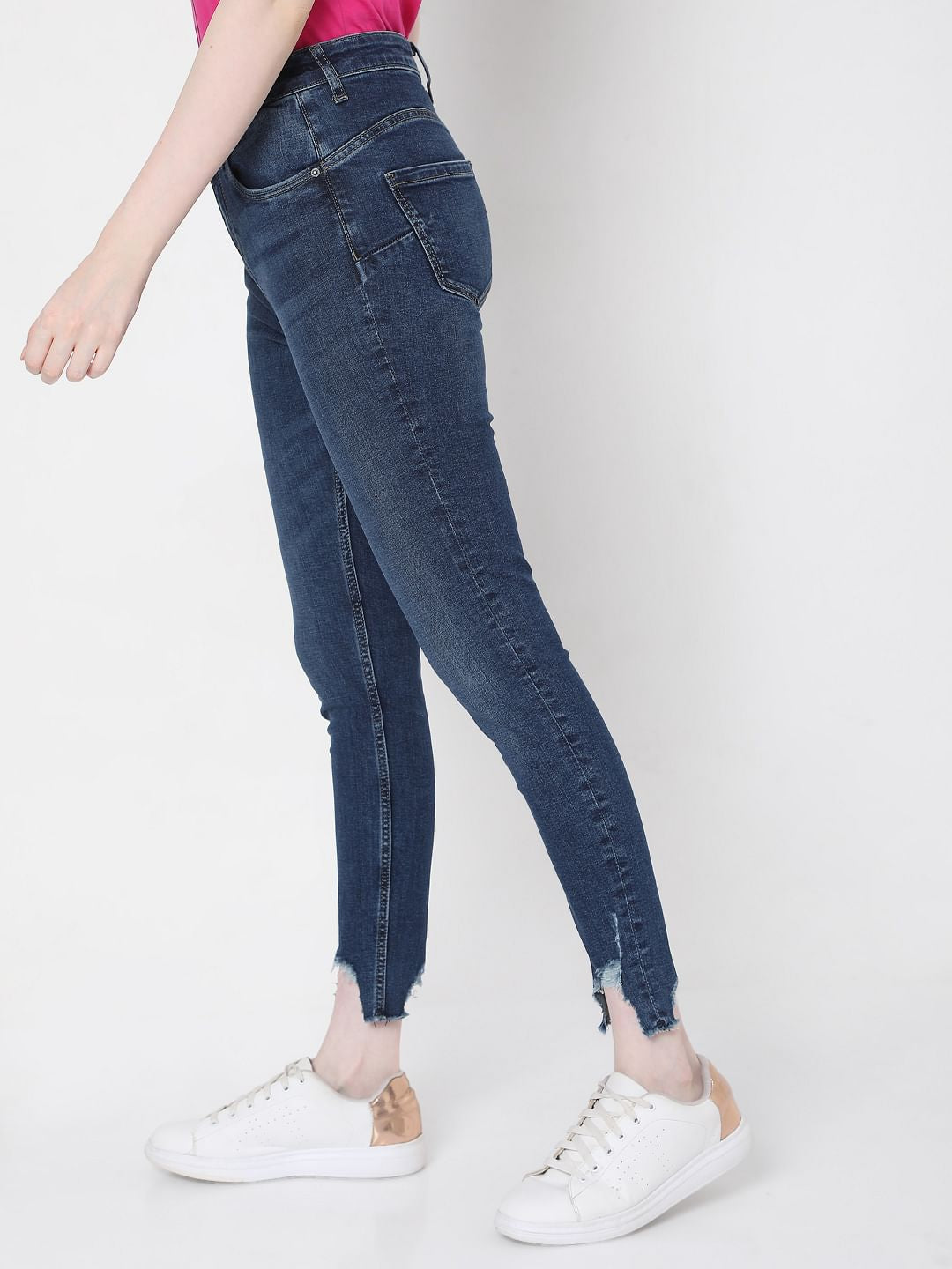 Dark Blue High Rise Skinny Jeans