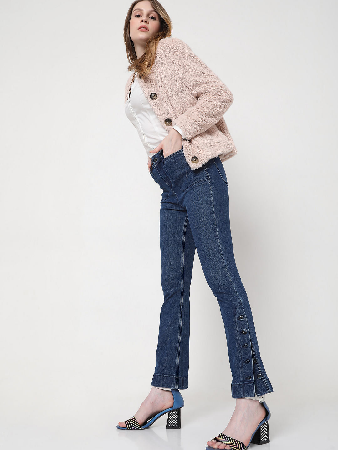 Blue High Rise Bootcut Jeans