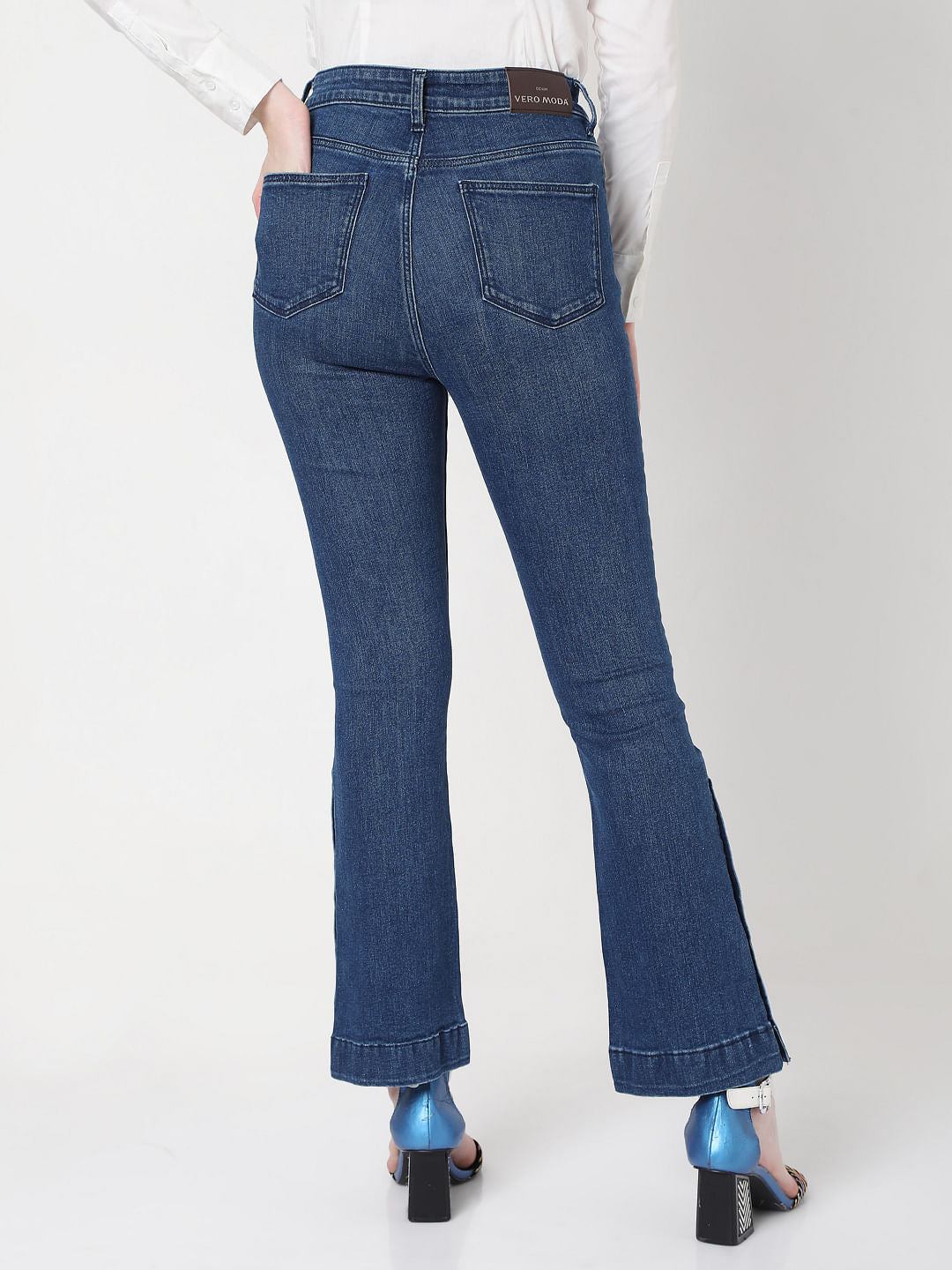 Blue High Rise Bootcut Jeans