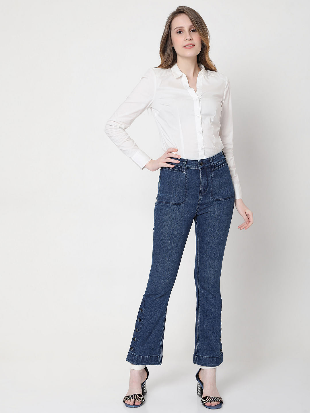 Blue High Rise Bootcut Jeans