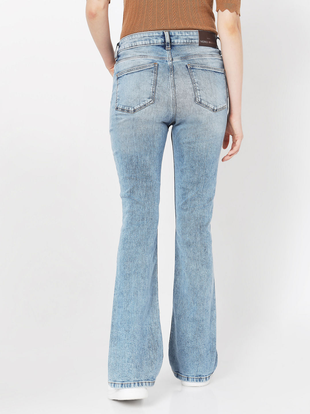 Blue Mid Rise Bootcut Jeans