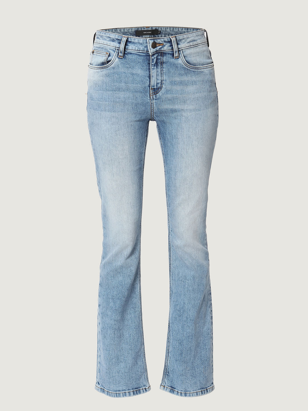 Blue Mid Rise Bootcut Jeans