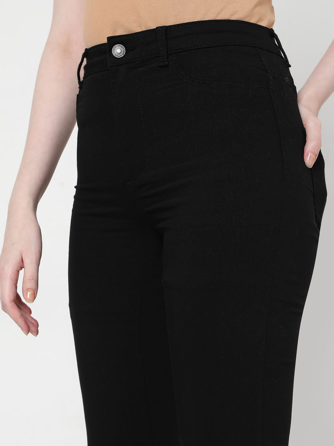 Black High Rise Bootcut Jeans