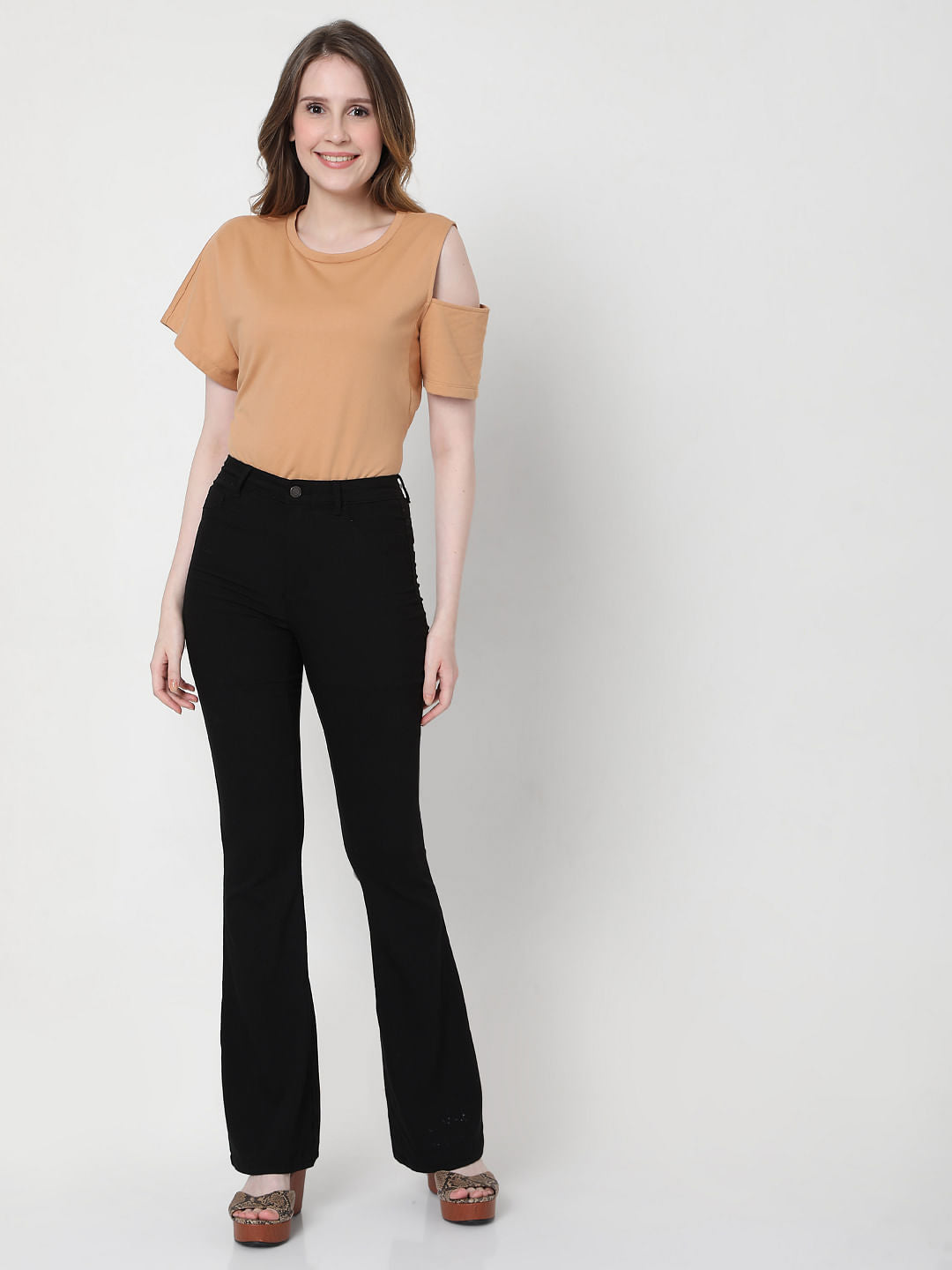 Black High Rise Bootcut Jeans